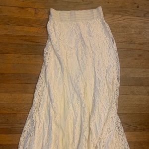 Cream/White Lace Maxi Skirt